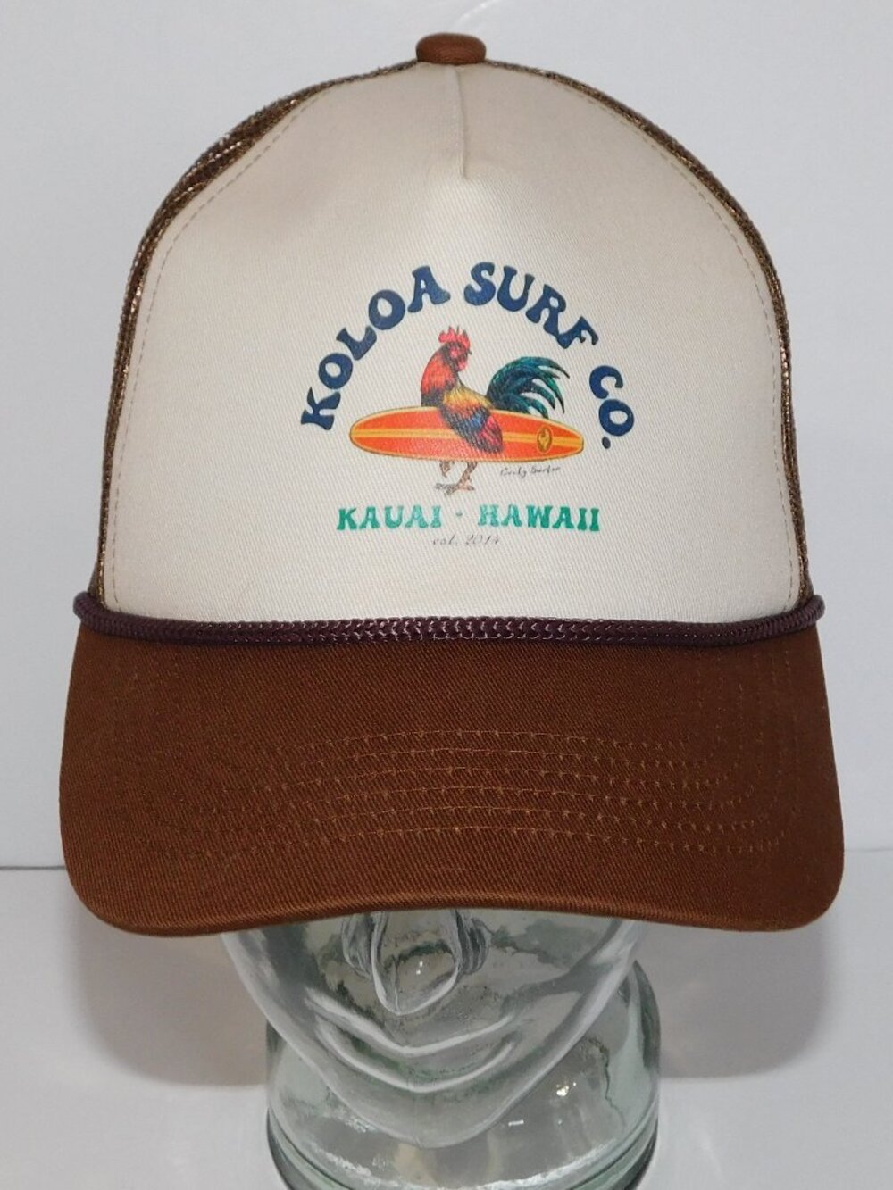 Koloa Surf Company Cocky Surfer Chicken Rooster Trucker Hat Mesh Snapback Cap